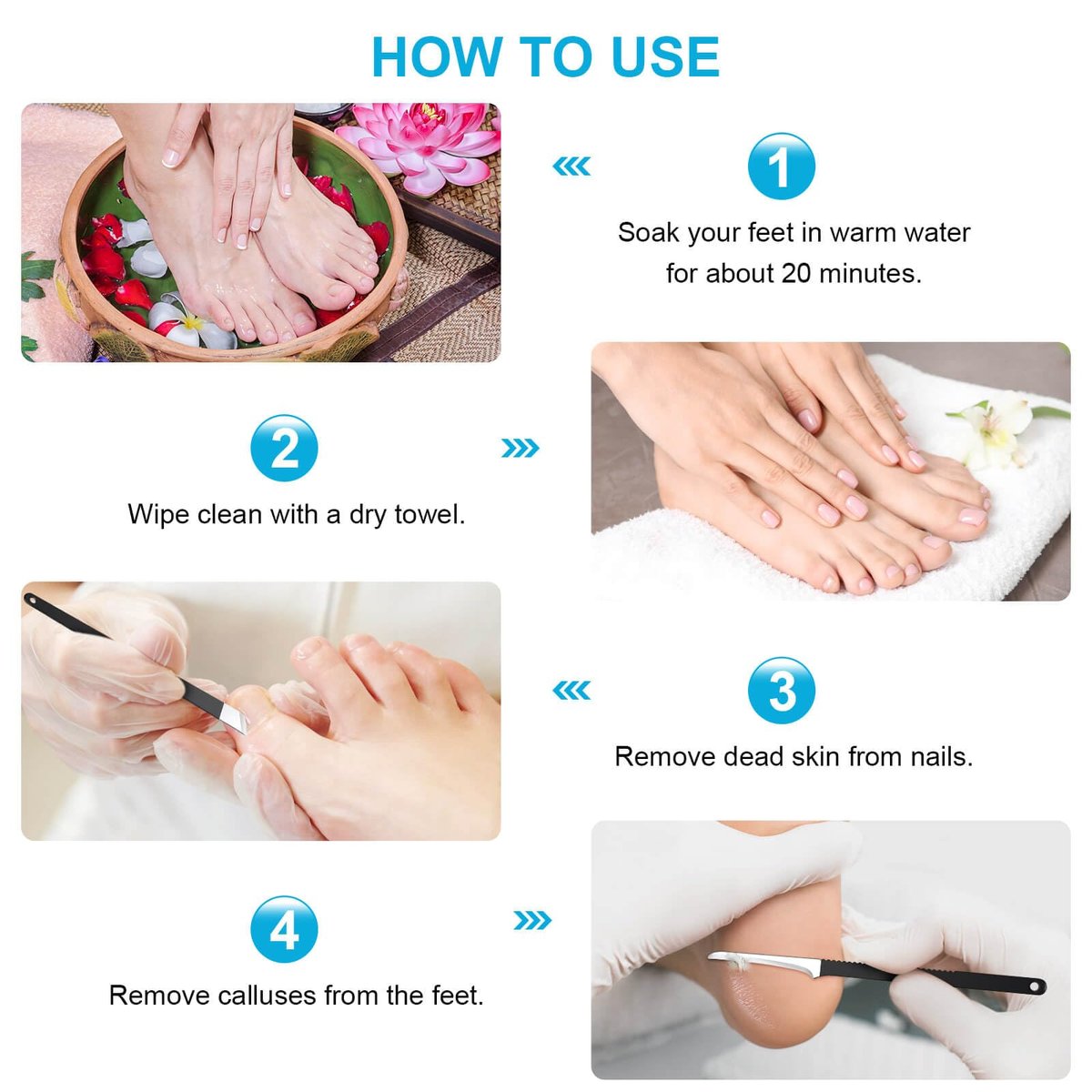 Professional 6-Piece Pedicure Knife Set – Stainless Steel Ingrown Toenail Removal & Foot Care Tools - görsel 7