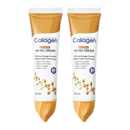 Collagen Hand Cream for Dry Cracked Hands – Anti-Aging & Firming Lotion with 10x Active Protein, Intensive Moisturizing Repair for Rough Skin & Fine Lines, Non-Greasy & Fast Absorbing, 2 PCS Avelisse
