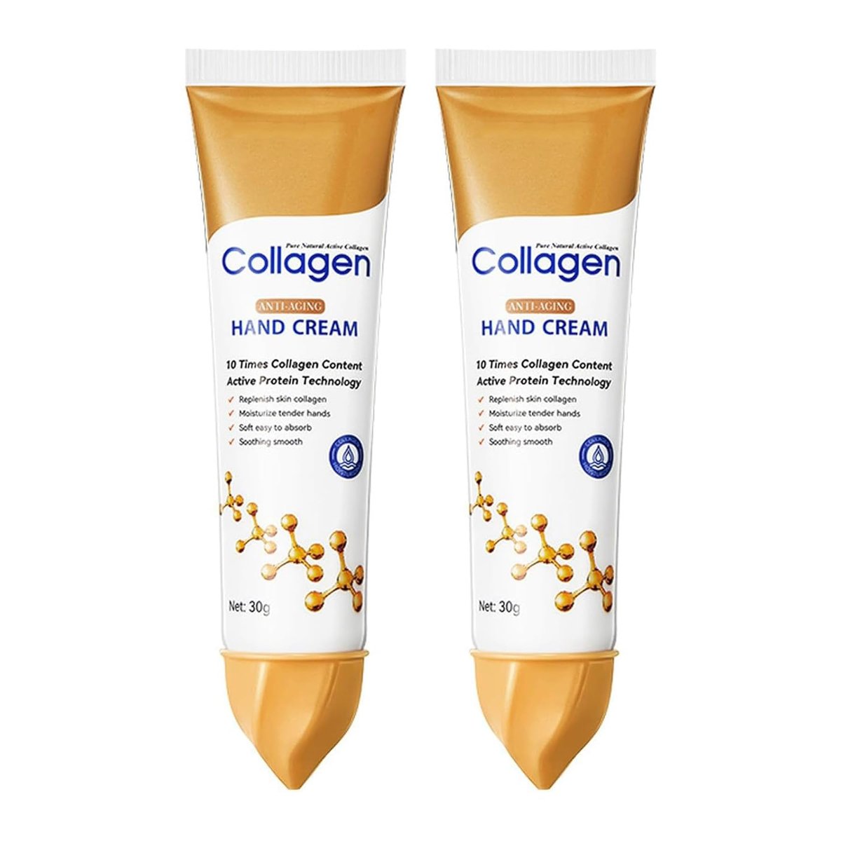 Collagen Hand Cream for Dry Cracked Hands – Anti-Aging & Firming Lotion with 10x Active Protein, Intensive Moisturizing Repair for Rough Skin & Fine Lines, Non-Greasy & Fast Absorbing, 2 PCS Avelisse