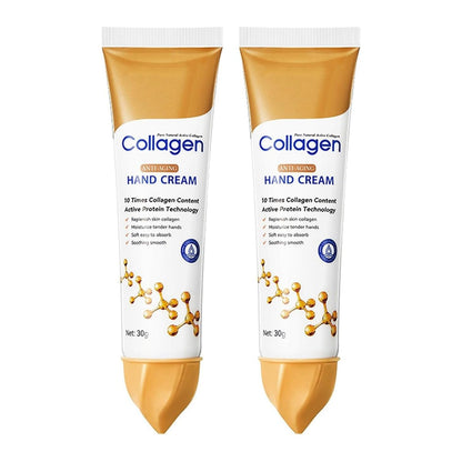 Collagen Hand Cream for Dry Cracked Hands – Anti-Aging & Firming Lotion with 10x Active Protein, Intensive Moisturizing Repair for Rough Skin & Fine Lines, Non-Greasy & Fast Absorbing, 2 PCS Avelisse