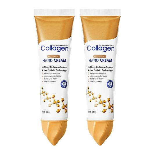 Collagen Hand Cream for Dry Cracked Hands – Anti-Aging & Firming Lotion with 10x Active Protein, Intensive Moisturizing Repair for Rough Skin & Fine Lines, Non-Greasy & Fast Absorbing, 2 PCS Avelisse