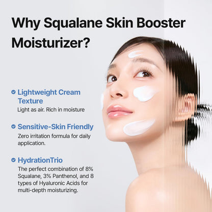 MEDITHERAPY Squalane Skin Booster Moisturizer – 8% Squalane + Panthenol + Hyaluronic Acid | Hydrating Face Cream for Dry Sensitive Skin | Lightweight Non-Greasy Barrier-Support 5.07 fl oz Avelisse