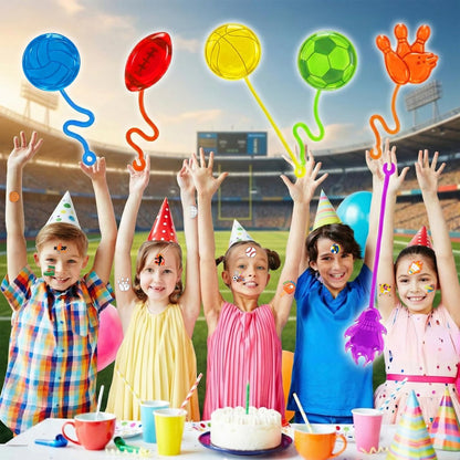 91STICKYHAND Sport Ball Party Favors: 48 Pcs Temporary Tattoos & Stick Hands for Kids Birthday, Goodie Bag Stuffers, Classroom Prizes