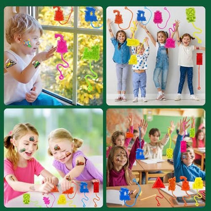 48PCS Train Party Favors - 24 Temporary Tattoos & 24 Stick Hands for Kids Birthday Party Supplies, Goodie Bag Stuffers, Classroom Prizes, Treasure Box Toys