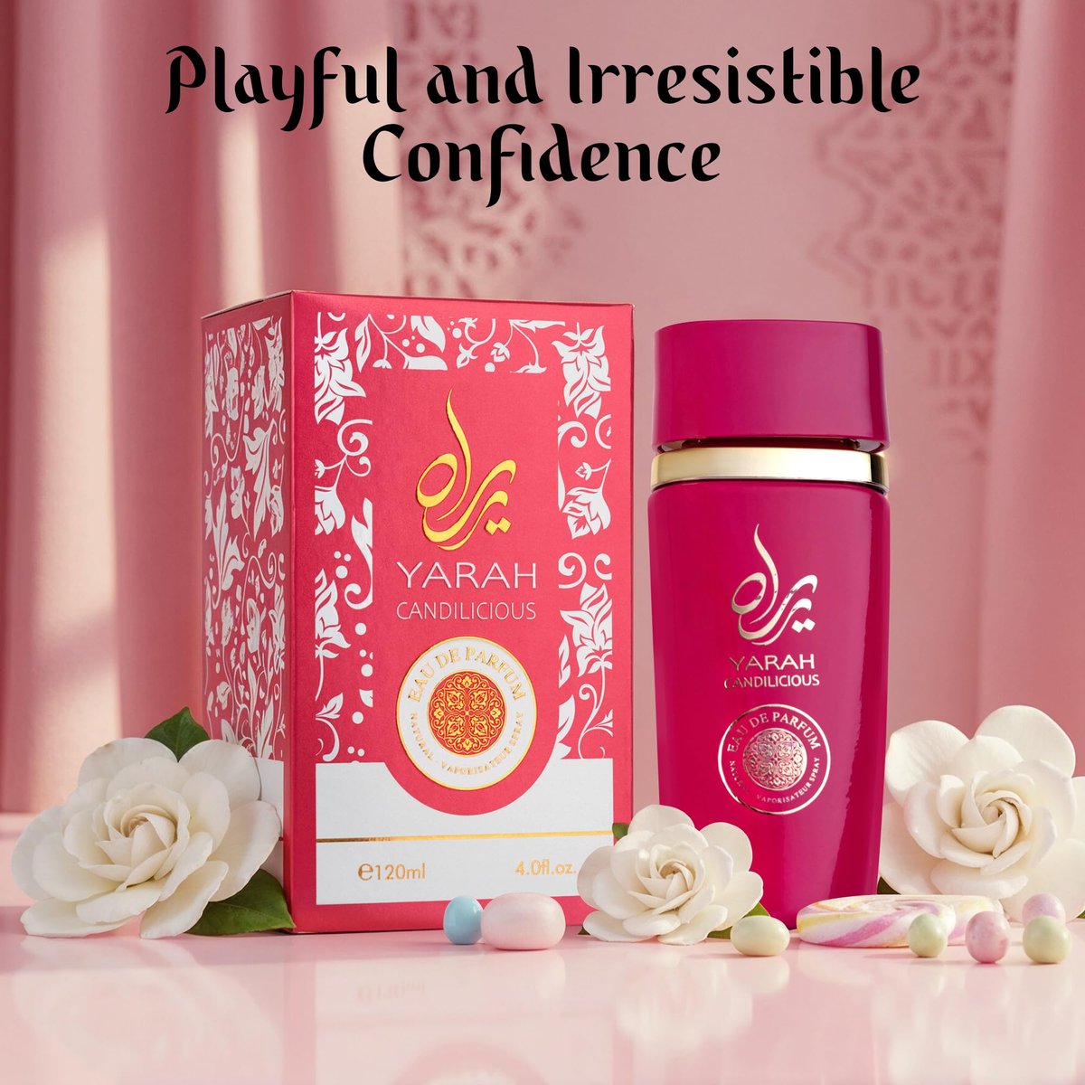 SAADAH Yarah Candilicious Eau De Parfum for Women – Sweet Strawberry, Vanilla & Cotton Candy Fragrance, 4.0 Fl.Oz (120ml) Avelisse