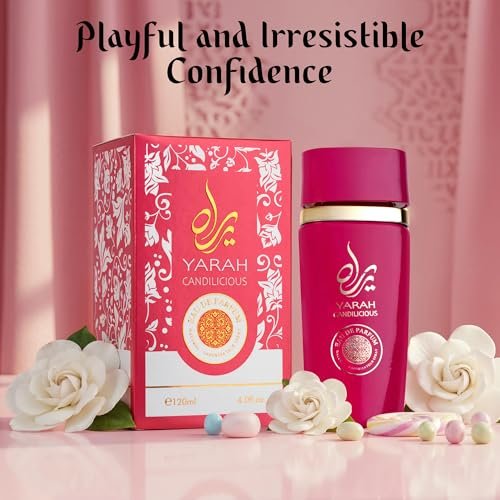 SAADAH Yarah Candilicious Eau De Parfum for Women – Sweet Strawberry, Vanilla & Cotton Candy Fragrance, 4.0 Fl.Oz (120ml) Avelisse