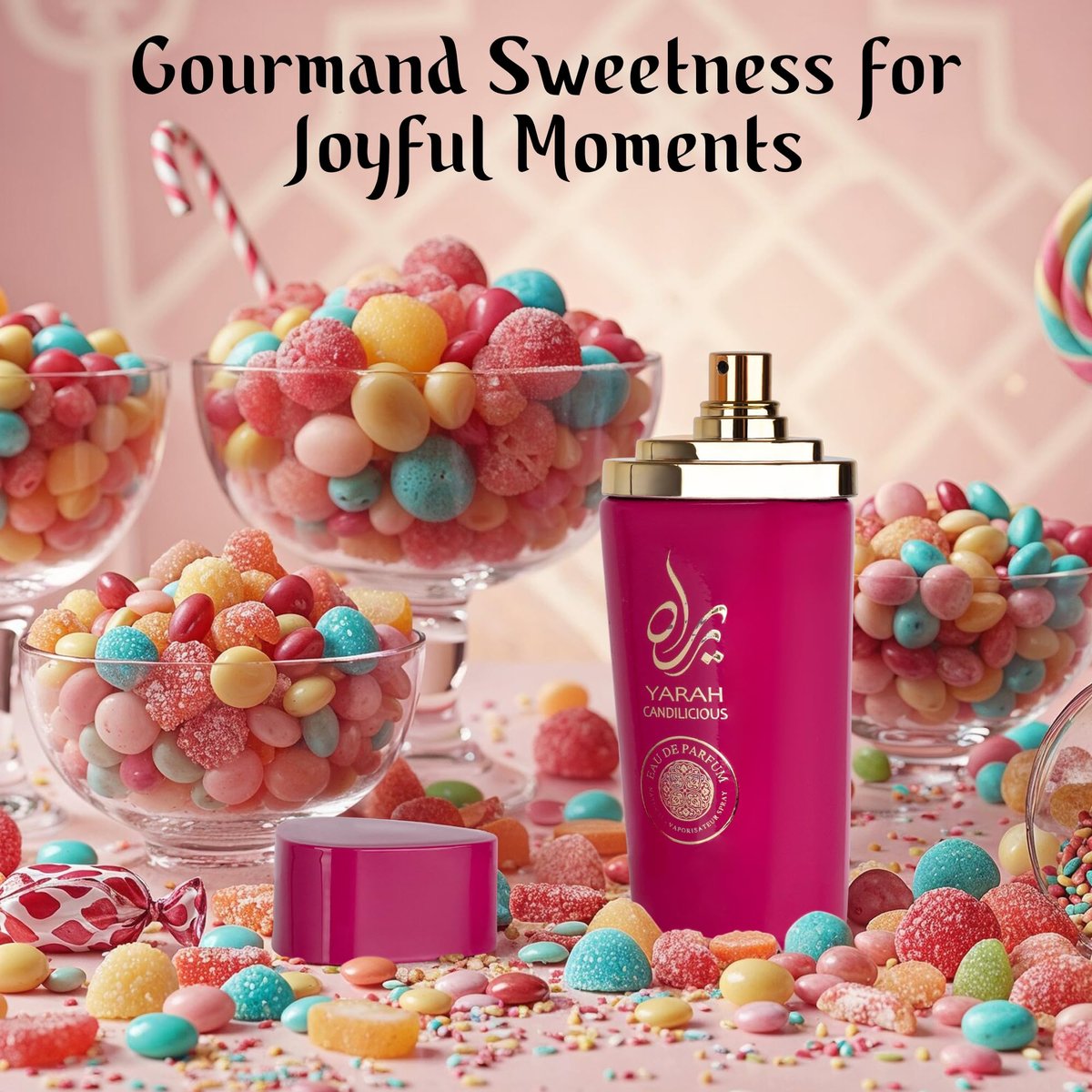 SAADAH Yarah Candilicious Eau De Parfum for Women – Sweet Strawberry, Vanilla & Cotton Candy Fragrance, 4.0 Fl.Oz (120ml) Avelisse