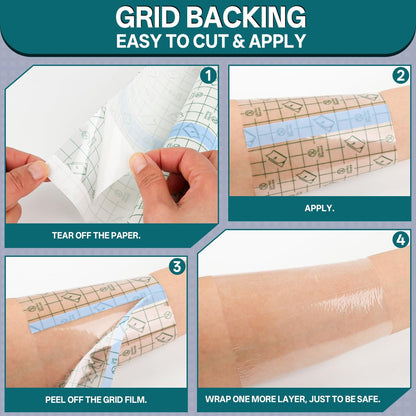 GAGATOAD Tattoo Wrap 20 Yard Total Mixed Size 2/4/6/8 Inch Waterproof Transparent Tattoo Bandage Aftercare Film Breathable Self-Adhesive Cover Up Sheets for Healing, Tattoo Skin Tape Dressing Supplies 10 Roll Avelisse
