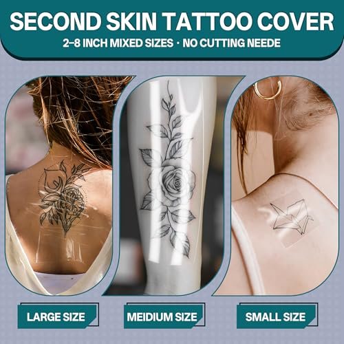 GAGATOAD Tattoo Wrap 20 Yard Total Mixed Size 2/4/6/8 Inch Waterproof Transparent Tattoo Bandage Aftercare Film Breathable Self-Adhesive Cover Up Sheets for Healing, Tattoo Skin Tape Dressing Supplies 10 Roll Avelisse