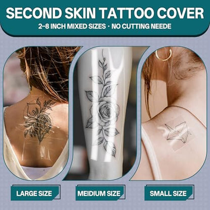 GAGATOAD Tattoo Wrap 20 Yard Total Mixed Size 2/4/6/8 Inch Waterproof Transparent Tattoo Bandage Aftercare Film Breathable Self-Adhesive Cover Up Sheets for Healing, Tattoo Skin Tape Dressing Supplies 10 Roll Avelisse