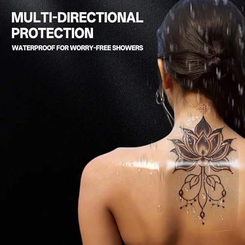 GAGATOAD Tattoo Wrap 20 Yard Total Mixed Size 2/4/6/8 Inch Waterproof Transparent Tattoo Bandage Aftercare Film Breathable Self-Adhesive Cover Up Sheets for Healing, Tattoo Skin Tape Dressing Supplies 10 Roll Avelisse
