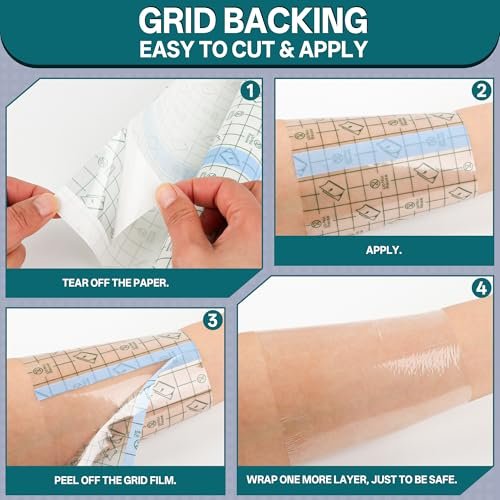 GAGATOAD Tattoo Wrap 20 Yard Total Mixed Size 2/4/6/8 Inch Waterproof Transparent Tattoo Bandage Aftercare Film Breathable Self-Adhesive Cover Up Sheets for Healing, Tattoo Skin Tape Dressing Supplies 10 Roll Avelisse