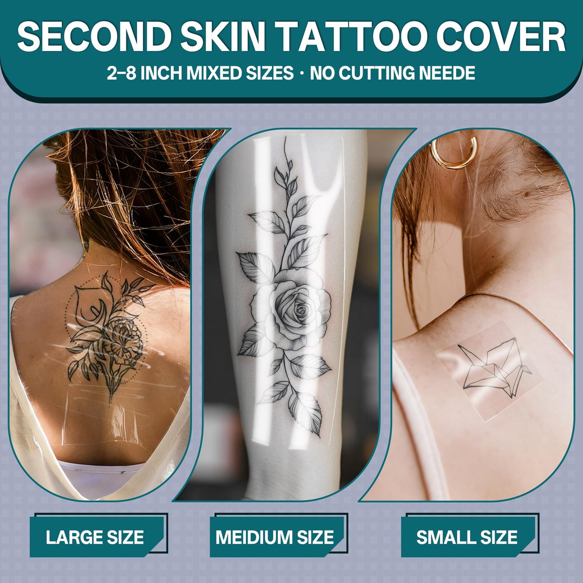 GAGATOAD Tattoo Wrap 20 Yard Total Mixed Size 2/4/6/8 Inch Waterproof Transparent Tattoo Bandage Aftercare Film Breathable Self-Adhesive Cover Up Sheets for Healing, Tattoo Skin Tape Dressing Supplies 10 Roll Avelisse