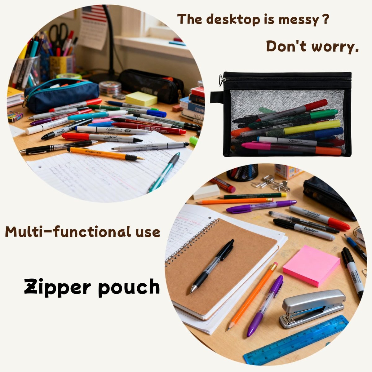 Astero 10 Pcs Black Zipper Pouches – 7.48"×5.51" Small Ripstop Storage Bags, Lightweight Travel Organizers for Makeup, Cables, Toiletries and Everyday Essentials - görsel 7