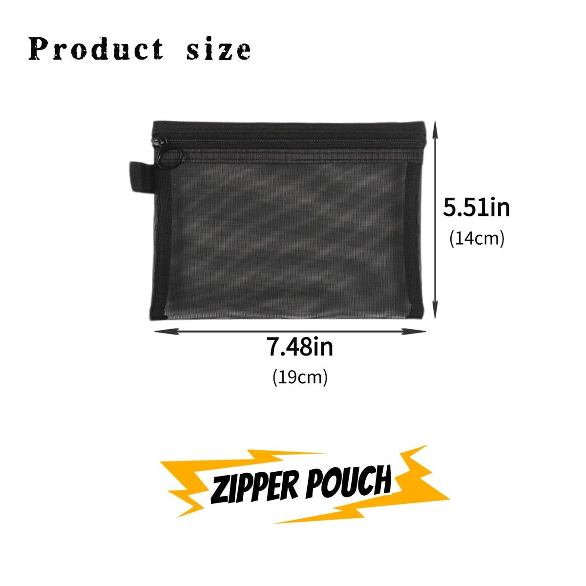 Astero 10 Pcs Black Zipper Pouches – 7.48"×5.51" Small Ripstop Storage Bags, Lightweight Travel Organizers for Makeup, Cables, Toiletries and Everyday Essentials - görsel 3