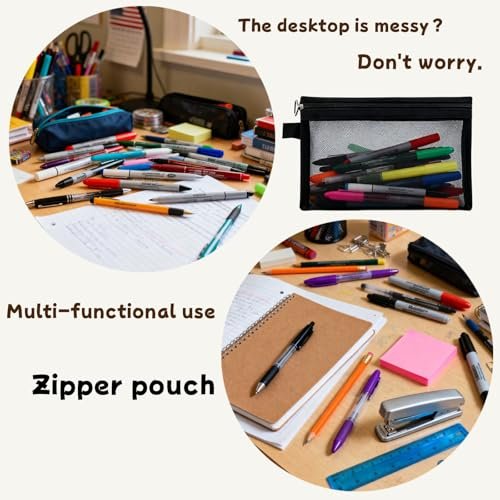 Astero 10 Pcs Black Zipper Pouches – 7.48"×5.51" Small Ripstop Storage Bags, Lightweight Travel Organizers for Makeup, Cables, Toiletries and Everyday Essentials - görsel 8