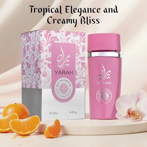 SAADAH Yarah Eau De Parfum for Women 4.0 Fl. Oz - Oriental Vanilla Gourmand Perfume with Sweet Orchid, Tangerine, and Tropical Fruits, Long Lasting Powdery Luxury Fragrance Avelisse