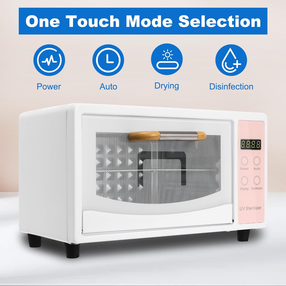 10L Nail Tool Cleaning Machine, 1000W Heat Metal Tool Cleaning Cabinet, Two Layers with Temp and Time Control, Nail Cleaner Box, Manicure Tool Clean Cabinet for Heat Resistant Nail Tools (Pink) - görsel 9