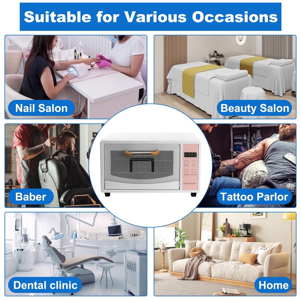 10L Nail Tool Cleaning Machine, 1000W Heat Metal Tool Cleaning Cabinet, Two Layers with Temp and Time Control, Nail Cleaner Box, Manicure Tool Clean Cabinet for Heat Resistant Nail Tools (Pink) - görsel 13