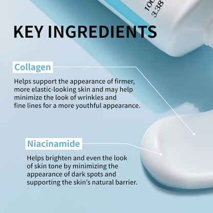 NIDA Youthful Formula Ultimate Moisturizing Cream with Centella Asiatica, Niacinamide, Hyaluronic Acid & Collagen - Anti-Aging Face Moisturizer for Wrinkles, Fine Lines, Dark Spots & Dry Skin - 3.38 fl oz (100ml) Avelisse