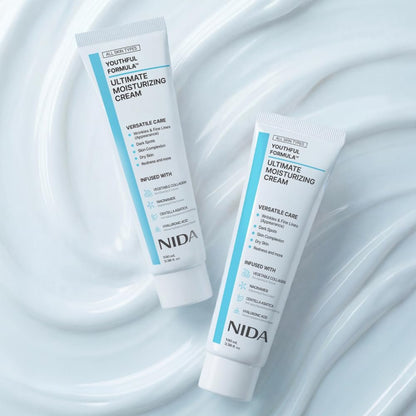 NIDA Youthful Formula Ultimate Moisturizing Cream with Centella Asiatica, Niacinamide, Hyaluronic Acid & Collagen - Anti-Aging Face Moisturizer for Wrinkles, Fine Lines, Dark Spots & Dry Skin - 3.38 fl oz (100ml) Avelisse