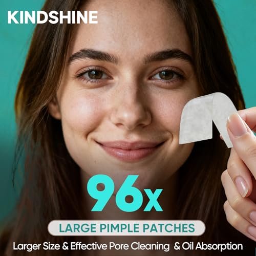 Kindshine 96 Count XL Pimple Patches - Hydrocolloid Acne Patches for Face & Body, Vegan Cruelty-Free Blemish Spot Stickers, Invisible Zit Covers for Chin, Back, Forehead - görsel 13