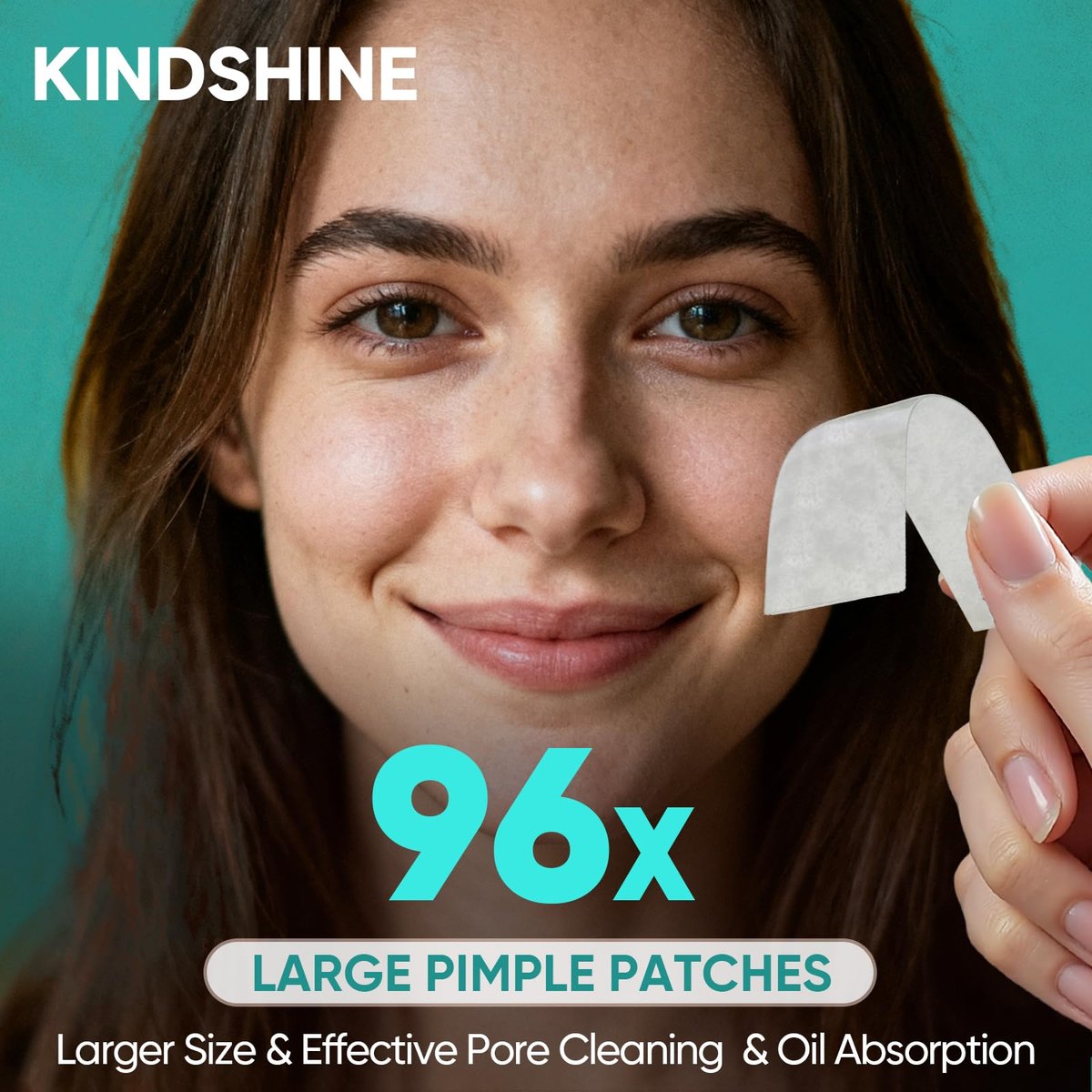 Kindshine 96 Count XL Pimple Patches - Hydrocolloid Acne Patches for Face & Body, Vegan Cruelty-Free Blemish Spot Stickers, Invisible Zit Covers for Chin, Back, Forehead - görsel 14