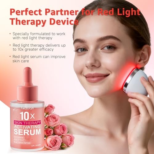 Fymiox Red Light Therapy Serum - Activating Face Serum with Vitamin E & Rose Extract for Enhanced Red Light Therapy Effects, Reduces Wrinkles, Hydrating, 1 Fl Oz Avelisse