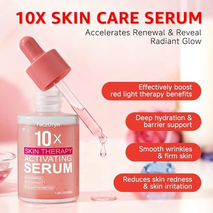 Fymiox Red Light Therapy Serum - Activating Face Serum with Vitamin E & Rose Extract for Enhanced Red Light Therapy Effects, Reduces Wrinkles, Hydrating, 1 Fl Oz Avelisse