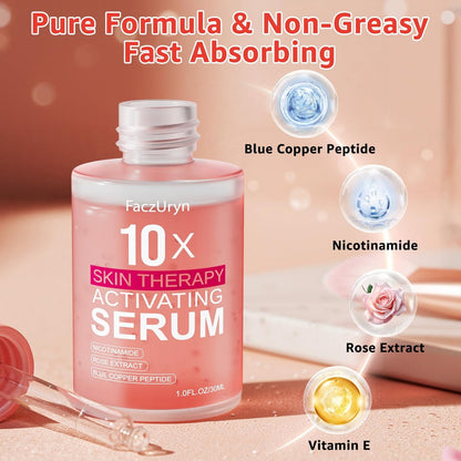 Fymiox Red Light Therapy Serum - Activating Face Serum with Vitamin E & Rose Extract for Enhanced Red Light Therapy Effects, Reduces Wrinkles, Hydrating, 1 Fl Oz Avelisse
