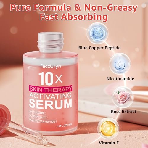 Fymiox Red Light Therapy Serum - Activating Face Serum with Vitamin E & Rose Extract for Enhanced Red Light Therapy Effects, Reduces Wrinkles, Hydrating, 1 Fl Oz Avelisse