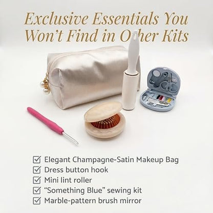 HygaLivia Wedding Emergency Kit | 30+ Essentials | 100+ Pieces | Bridal Emergency Kit for Wedding Day - Champaign White Avelisse