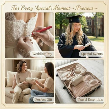 HygaLivia Wedding Emergency Kit | 30+ Essentials | 100+ Pieces | Bridal Emergency Kit for Wedding Day - Champaign White Avelisse