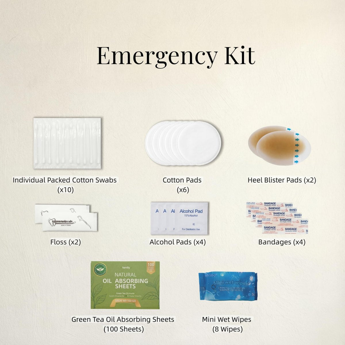 HygaLivia Wedding Emergency Kit | 30+ Essentials | 100+ Pieces | Bridal Emergency Kit for Wedding Day - Champaign White Avelisse