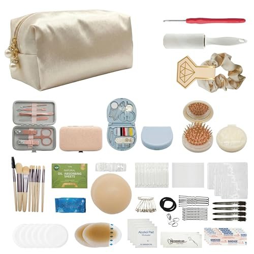 HygaLivia Wedding Emergency Kit | 30+ Essentials | 100+ Pieces | Bridal Emergency Kit for Wedding Day - Champaign White Avelisse