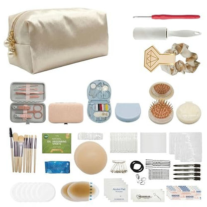 HygaLivia Wedding Emergency Kit | 30+ Essentials | 100+ Pieces | Bridal Emergency Kit for Wedding Day - Champaign White Avelisse