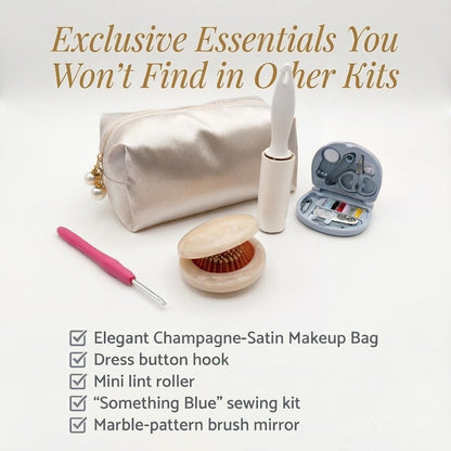 HygaLivia Wedding Emergency Kit | 30+ Essentials | 100+ Pieces | Bridal Emergency Kit for Wedding Day - Champaign White Avelisse