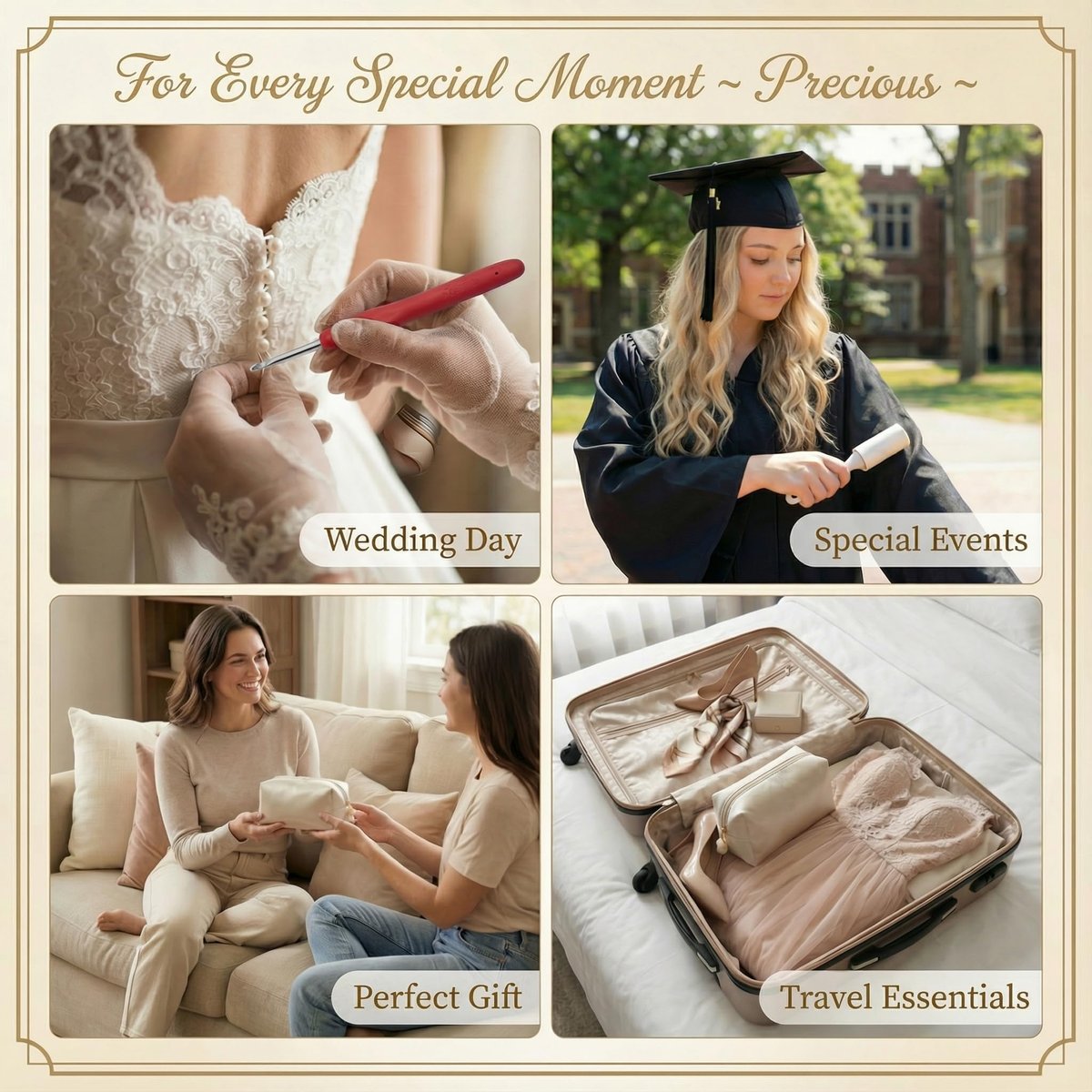 HygaLivia Wedding Emergency Kit | 30+ Essentials | 100+ Pieces | Bridal Emergency Kit for Wedding Day - Champaign White Avelisse