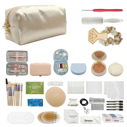 HygaLivia Wedding Emergency Kit | 30+ Essentials | 100+ Pieces | Bridal Emergency Kit for Wedding Day - Champaign White Avelisse