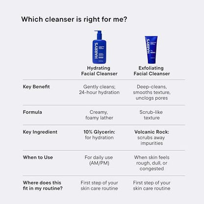 Harry's Hydrating Facial Cleanser for Men - 2 Pack 9 fl oz - Gentle Face Wash for Sensitive Skin Avelisse