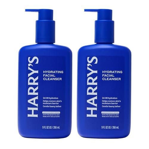 Harry's Hydrating Facial Cleanser for Men - 2 Pack 9 fl oz - Gentle Face Wash for Sensitive Skin Avelisse