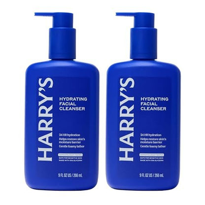 Harry's Hydrating Facial Cleanser for Men - 2 Pack 9 fl oz - Gentle Face Wash for Sensitive Skin Avelisse
