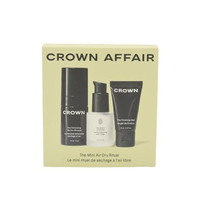 Crown Affair Mini Air Dry Hair Holiday Gift Set: Travel-Size Leave-In Conditioner, Texturizing Mousse & Finishing Gel Avelisse