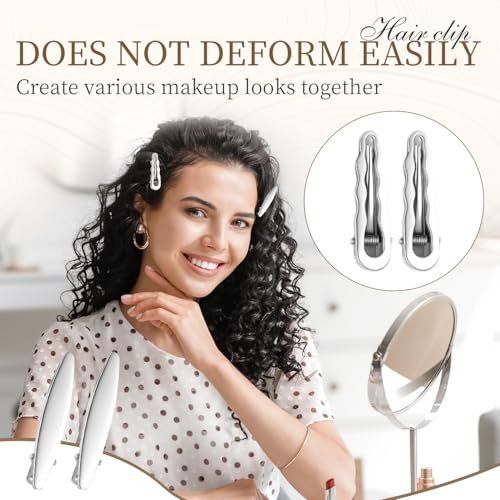24PCS Silver Hair Clips Set - Cute Y2K Metal Barrettes, Anti-Slip Wavy Star Hair Clips for Women & Girls - görsel 4