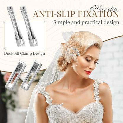 24PCS Silver Hair Clips Set - Cute Y2K Metal Barrettes, Anti-Slip Wavy Star Hair Clips for Women & Girls