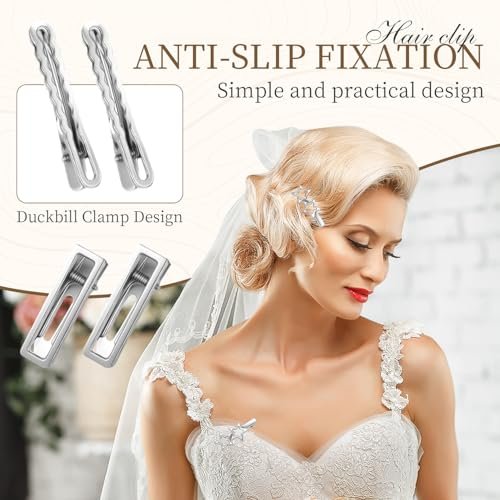 24PCS Silver Hair Clips Set - Cute Y2K Metal Barrettes, Anti-Slip Wavy Star Hair Clips for Women & Girls - görsel 6