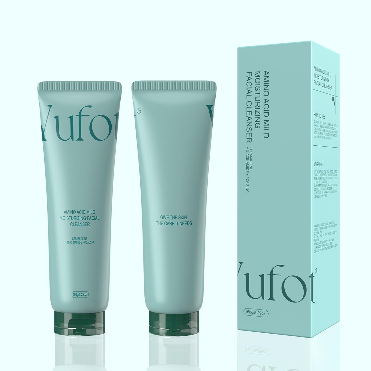 Yufot Gentle Facial Cleanser with Glycerin, Niacinamide & Ceramide NP – Hydrating & Calming Face Wash for Sensitive Skin (5.29 oz) Avelisse