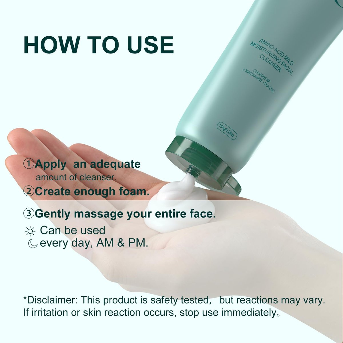 Yufot Gentle Facial Cleanser with Glycerin, Niacinamide & Ceramide NP – Hydrating & Calming Face Wash for Sensitive Skin (5.29 oz) Avelisse
