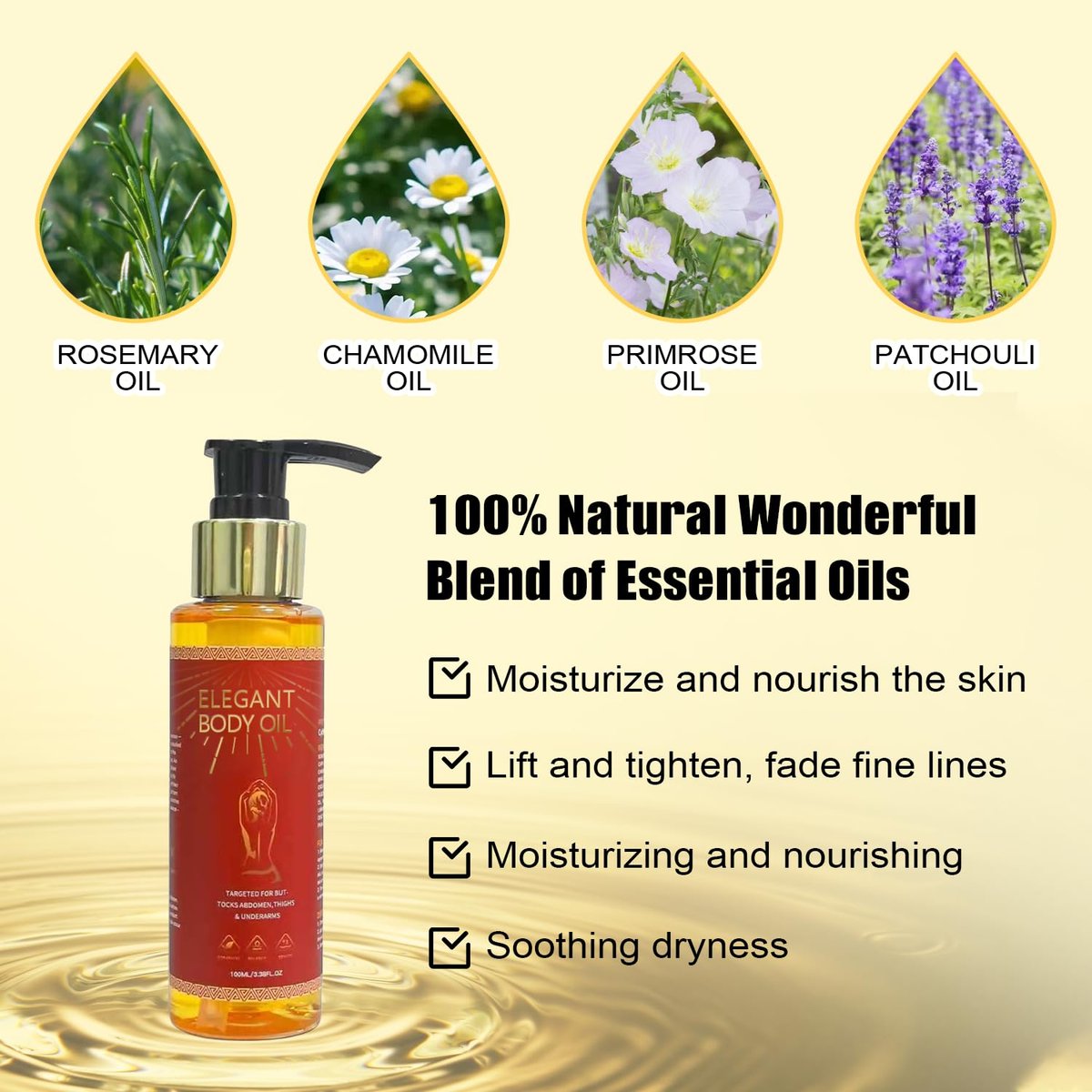 Dr.RZdfa Firming Body Oil – 3.4 FL OZ, Hydrating & Nourishing After-Shower Oil for Women, Lightweight & Non-Greasy, Luxury Spa Gift Avelisse