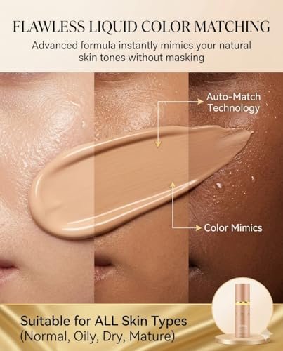 Legacera 4-in-1 Foundation for Mature Skin - Hydrating Full Coverage, Long-Lasting & Waterproof - Medium 3.35 Fl Oz Avelisse